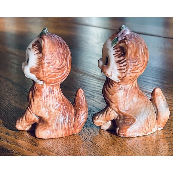 VTG Anthropomorphic Cat Kitten 1950’s Kitsch Salt and Pepper Shakers W Stoppers - Picture 3 of 8
